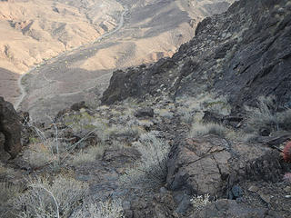 car straight below the drop off