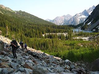 Escaping the brush above Holden Lake