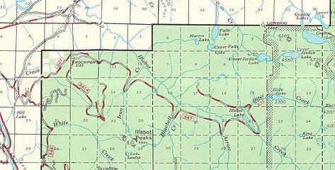 1972 FS Map.  First map showing Slide Lake trail.