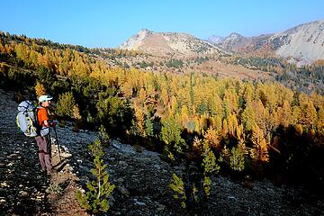 Turning back from the far point to head toward Horseshoe Basin