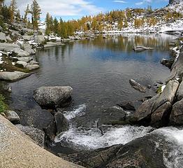 Sprite Lake from its inlet waterfall