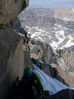 Scrambling to the summit block