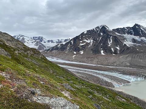 From second night's camp, looking down at the glacier we'd be ascending the next day.