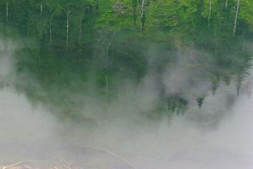 Misty reflection in goat lake. 
Goat Lake hike, mtn loop Highway, WA, 6/19