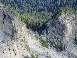 Notch in the ridge we crossed trying to out flank the mountain.