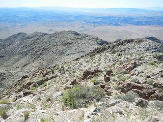 looking down the ridge