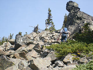 Up the boulders