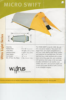 Microswift 1 person tent
