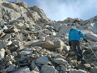 Steven approaching Muir