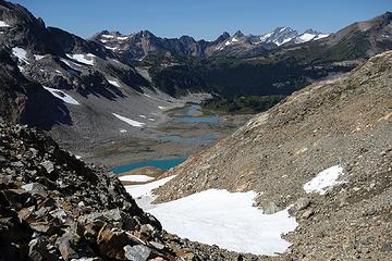 Upper Lyman Lakes and the incredible scenery that awaits on the other side of the gap