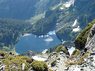 Looking Down To Thornton Lake From White Chuck Summit