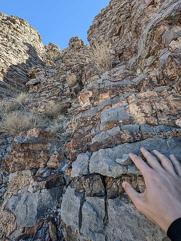 Interesting rock layers at the summit, very regular