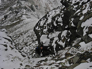 Yana ascends gully