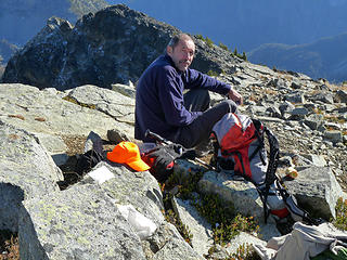 Steve enjoying the weather and the views.