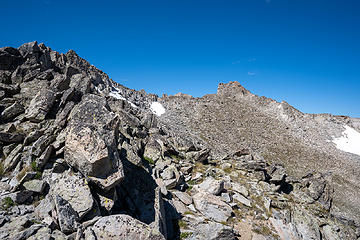 bouldery traverse over to other ridge