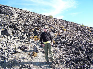 Fran close to the summit.