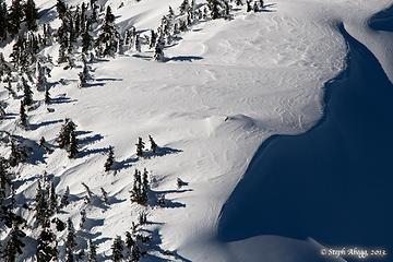 A photo of the buried Sourdough Lookout from the air 2 months earlier (Feb 2, 2013).