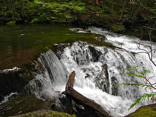 smooth into falls. 
Goat Lake hike, mtn loop Highway, WA, 6/19