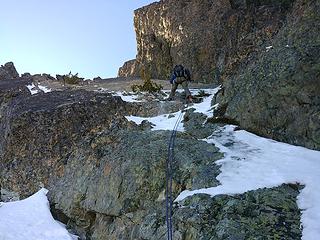 Eric rappelling