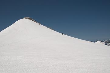 Sloppy snow in the summer sun