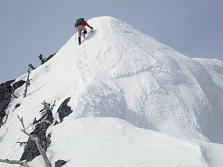 Gaining the summit ridge