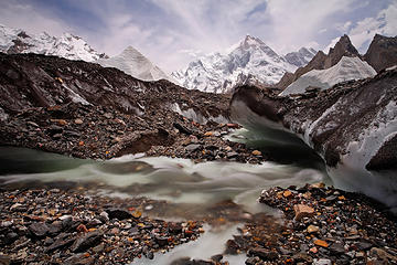 Glacial stream below Masherbrum