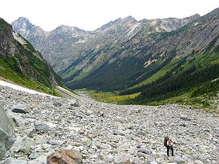 Up the endless talus fields