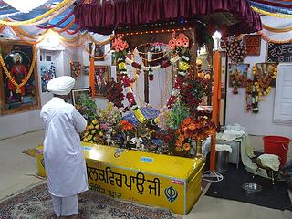 Inside the Sikh gurdwara at Govind Ghat where we sought a blessing for a safe journey