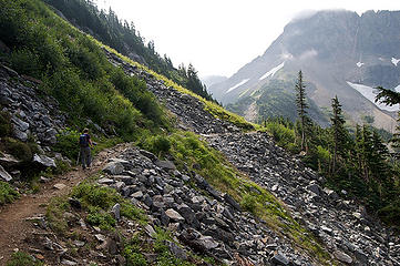 Nicole nears Cascade Pass.