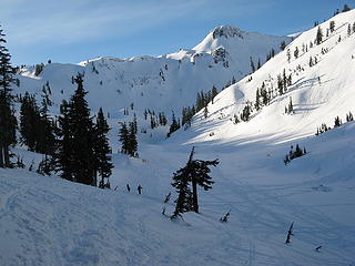 Lots of ski tracks along Bagley Lake