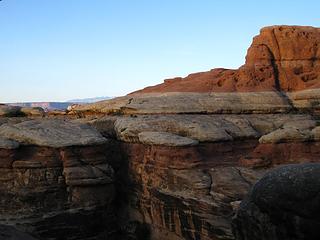 Sunset on distant Wingate cliffs