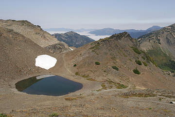 Tarn at the headwall of Grand Basin, Olympic National Park, Washington.