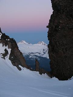 Sunrise descending toward the Twin Sisters