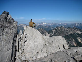 Cartman on Granite summit checking out the Chilliwack area