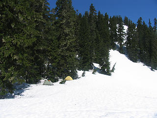 Someonee's cozy camp at Hannegan Pass