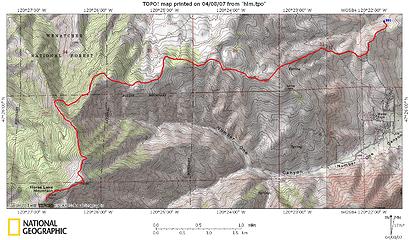 Twin Peaks NNE route