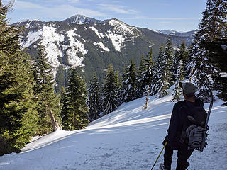 Big views here at 4400' with the beginning of snow covered meadows