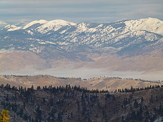 Chumstick 1,2,3 on Entiat Ridge with inversion below.