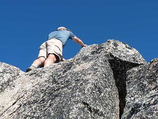 Barry touching the top of Enchantment