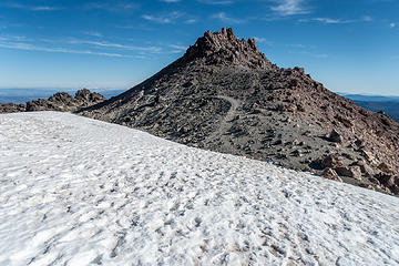 lassen summit beyond the snowfield