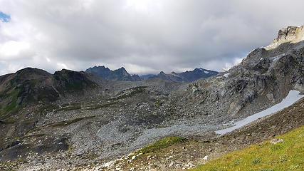 Glacier Peak obscured behind the clouds.