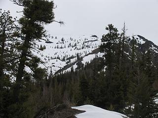 First good view of the upper basin and ridge from the 5000 ft point