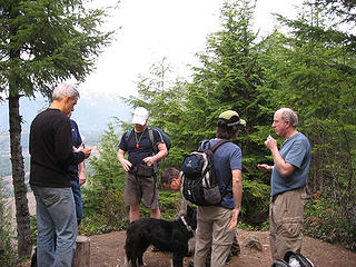 Team Cedar Butte snackin. Damon, Daniel's arm and leg,Magellan, Logan, Don, Dicey, Chris