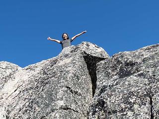 Yumi on top of Enchantment Peak