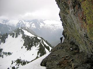 The ramp that cuts around the eastern fin of West Twin.