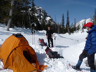 Relaxing around camp