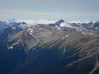 icecap peaks to the west including the Bridge Glacier and Stanley Smith Glacier