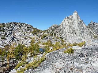 Looking back to Prusik Peak and Prusik Pass