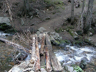 Creek crossing not far past junction on Crystal Peaks trail.