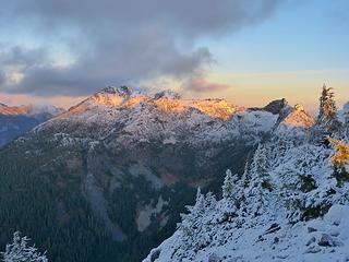 Snoqualmie and Lundin with Alpenglow